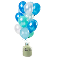 Helium Tank met Blue Azure Ballonnen - 30stk