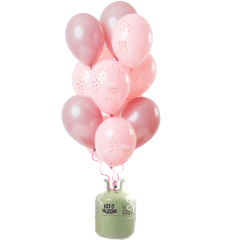 Helium Tank met Elegant Lush Blush 18 t/m 80 Jaar Ballonnen - 24stk