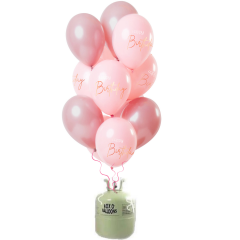 Helium Tank met Elegant Lush Blush Happy Birthday Ballonnen - 24stk