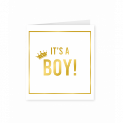 Gold & White Ansichtkaart - It's a Boy 