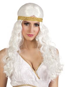Witte Pruik Griekse Godin met Hoofdband