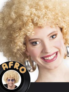 Blonde Afro Pruik