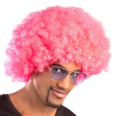 Roze Afro Pruik