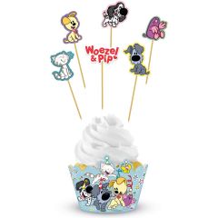 Woezel en Pip Cup cake Decoratieset - 6stk