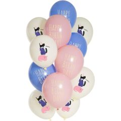 Ballonnen Set Birthday Kitty - 12stk