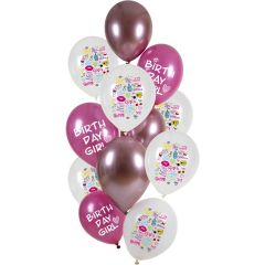 Ballonnen Set Birthday Girly - 12stk