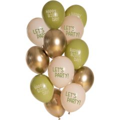 Ballonnen Set Golden Olive - 12stk