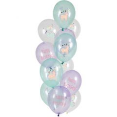 Ballonnen Unicorns & Rainbows - 12stk