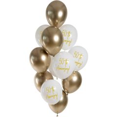 Ballonnen Set Golden Anniversary - 12stk