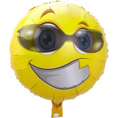 Folieballon Emoticon met Zonnebril - 45cm