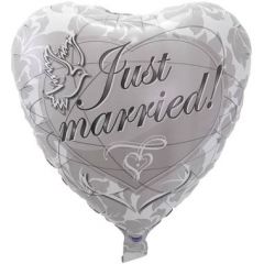 Folieballon Just Married Duif - 43cm