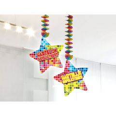 Spiraalversiering Birthday Blocks Gefeliciteerd - 2 stuks