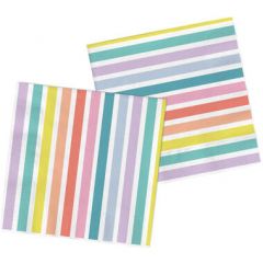 Servetten Pastel Stripes - 20stk