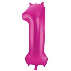 Folieballon Magenta Roze - Cijfer 0 t/m 9