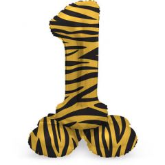 Folie Cijferballon Tiger Chic op Standaard 72cm - cijfers 0 t/m 9