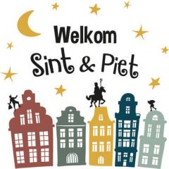 Welkom Sint en Piet Raamsticker