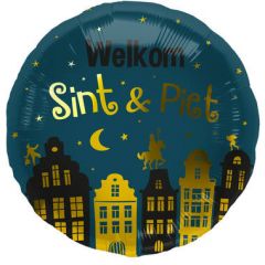 Welkom Sint en Piet Folieballon - 45cm