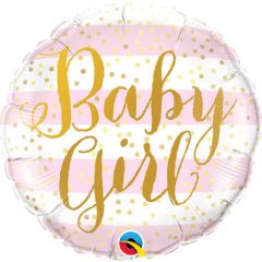 Folieballon Baby Girl Stripe - 45cm