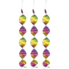 Hangdecoratie Rainbow Spiraal - 4stk
