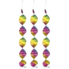 Hangdecoratie Rainbow Spiraal - 4stk