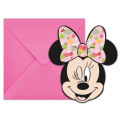 Minnie Mouse Tropical Uitnodigingen - 6 stuks