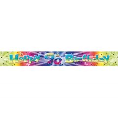 90 Jaar Birthday Foliebanier - 3,60 meter