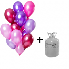 Helium Tank met Merry Berry Pink Ballonnen - 15stk