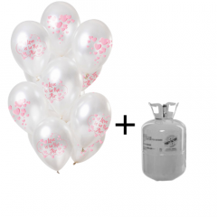 Helium Tank met Love is in the Air Ballonnen - 12stk