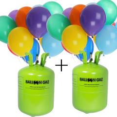 2x Helium Tank met Gekleurde Ballonnen - 100stk
