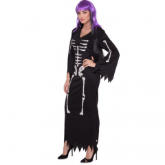 Halloween Skelet Jurk Zwart