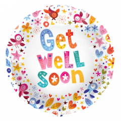 Folieballon Get Well Soon Flowers - 45cm