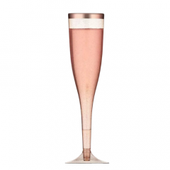 Champagne Flutes met Rosé Goud randje - 10 stk