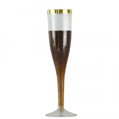 Champagne Flutes met Goud randje - 10 stk