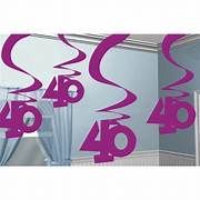 Hangdecoratie Swirls Fuchsia - 40 Jaar