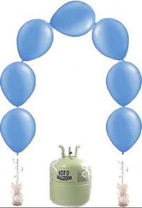 Helium Tank met Licht Bauwe Knoopballonnen - 25 stk