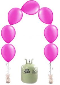 Helium Tank met Fuchsia Knoopballonnen - 25 stk