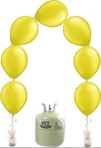 Helium Tank met Gele Knoopballonnen - 25 stk
