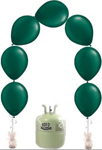 Helium Tank met Groene Knoopballonnen - 25 stk