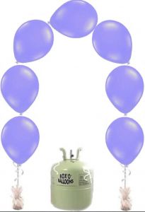 Helium Tank met Paarse Knoopballonnen - 25 stk