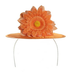 Tiara Hoedje met oranje Bloem