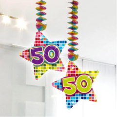 Spiraalversiering Birthday Blocks 50 jaar - 2 stuks