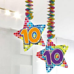 Spiraalversiering Birthday Blocks 10 jaar - 2 stuks