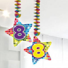 Spiraalversiering Birthday Blocks 4 jaar - 2 stuks