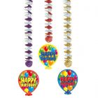 Hangdecoratie Happy Birthday - 3 stuks