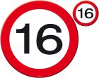 16 Jaar Verkeersbord Placemat en Onderzetter Set - 4x