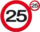 25 Jaar Verkeersbord Placemat en Onderzetter Set - 4x