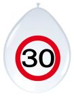 30 Jaar Verkeersbord Ballonnen - 8 stuks