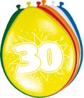 30 Jaar Ballonnen - 8 stuks