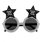 Partybril Happy New Year - zilver/zwart