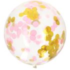 XL Confetti Ballon Goud/Roze